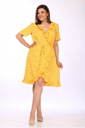 Платье Lady Secret 3698 Желтый+горошек