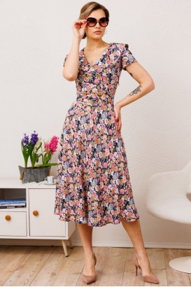 Платье Мода Юрс 2690 Розовый + цветы