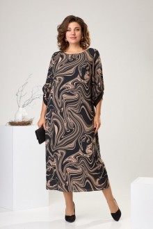 Платье Romanovich style 1-2442 Чёрный/ бежевый