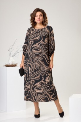 Платье Romanovich style 1-2442 Черный + бежевый