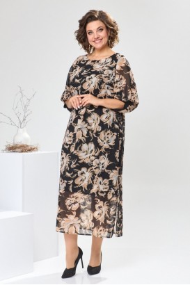Платье Romanovich style 1-2442 Коричневые цветы