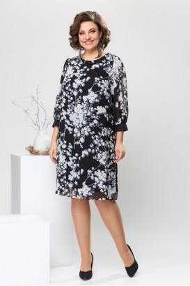 Платье Romanovich style 1-2628 Чёрный/белый