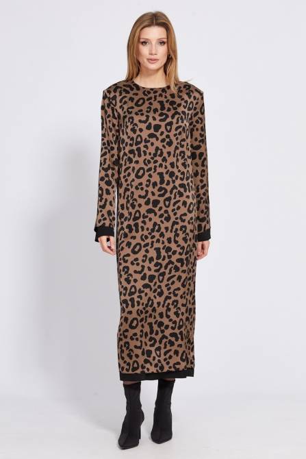 Платье Эола Стиль 2513 Коричневый  леопард